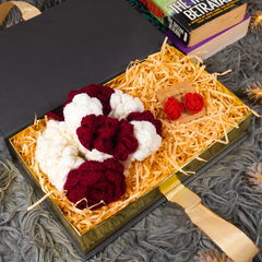 Velvet Rose & Jasmine Crochet Gajra Combo Set