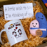 Crochet Hugging Pillows, Next Door Mug & Wish Card Gift Set