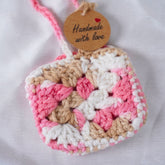 Handmade Crochet Square Bag Charm & Keychain