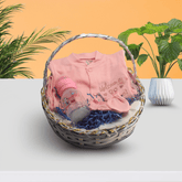 Sweet Beginnings Pink Baby Gift Basket – With Feeding Bottle