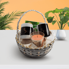 Tea Time Bliss Gift Set – Customized Mugs, Green Tea & Scented Candle