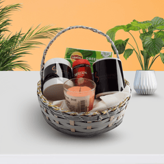 Relax & Recharge Gift Basket – Tea, Coffee & Candle Set