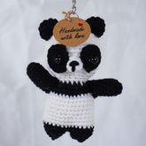 Handmade Crochet Panda Keychain Charm