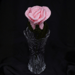 Blush Pink Crochet Rose