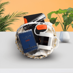 Deluxe Parents Gift Basket – Perfume, Customized Mug, Diary, Tasbeeh & Pen Set