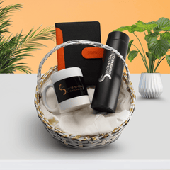Executive Office Gift Basket – Customized Thermo Bottle Edition