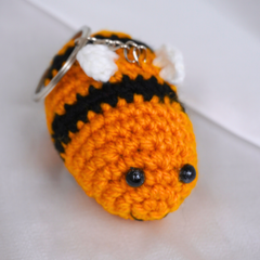 Handcrafted Crochet Bumblebee Keychain