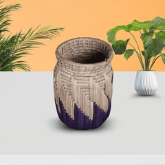 Handwoven Purple&Natural Pot