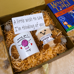 Crochet Coffee Plush, Mug & Wish Card Gift Set