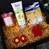Self-Care Skincare, Scented Candle & Crochet Flower Gift Box