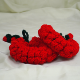 Crimson Velvet: Handcrafted Red Crochet Gajra Set
