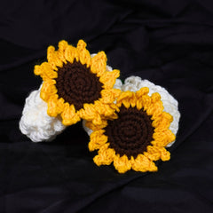 Handmade Crochet Sunflower Gajra Set