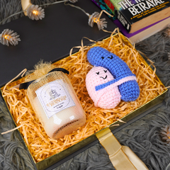 Hugging Crochet & Premium Scented Candle Cozy Gift Set