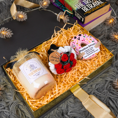 Positive Donut, Candle & Rose Charm Cozy Gift Set