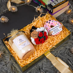 Positive Donut, Candle & Rose Charm Cozy Gift Set