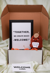 Handcrafted Corporate Welcome Gift Box with Crochet Coffee Bean