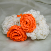 Citrus Bloom: Handcrafted Crochet Flower Gajra Set