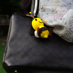 Handmade Motivational Bee – Crocheted Plush Key Chain