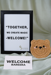 Handcrafted Corporate Welcome Gift Box with Crochet Bear Coaster