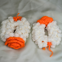 Citrus Bloom: Handcrafted Crochet Flower Gajra Set
