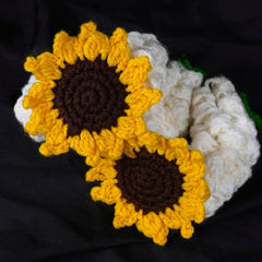 Handmade Crochet Sunflower Gajra Set