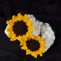 Handmade Crochet Sunflower Gajra Set