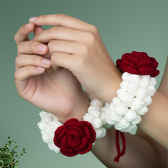 Velvet Bloom Crochet Gajra Pair