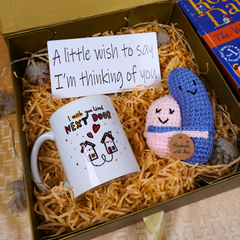 Crochet Hugging Pillows, Next Door Mug & Wish Card Gift Set