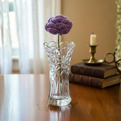 Royal Violet Crochet Rose