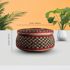 Traditional Handwoven Storage Basket with Lid