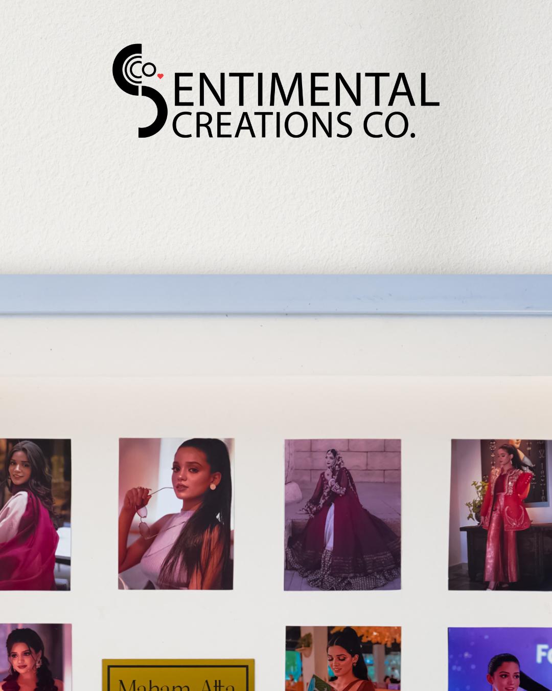 A professional photo collage frame featuring multiple high-quality personal portraits and lifestyle images of a woman in various traditional and modern outfits.
