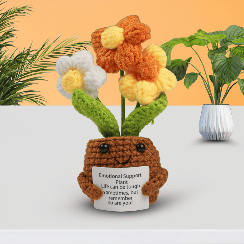 Emotional Support Plant – Crocheted Plush Flower Pot