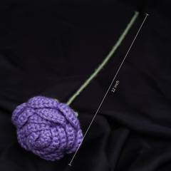 Royal Violet Crochet Rose