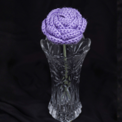 Royal Violet Crochet Rose