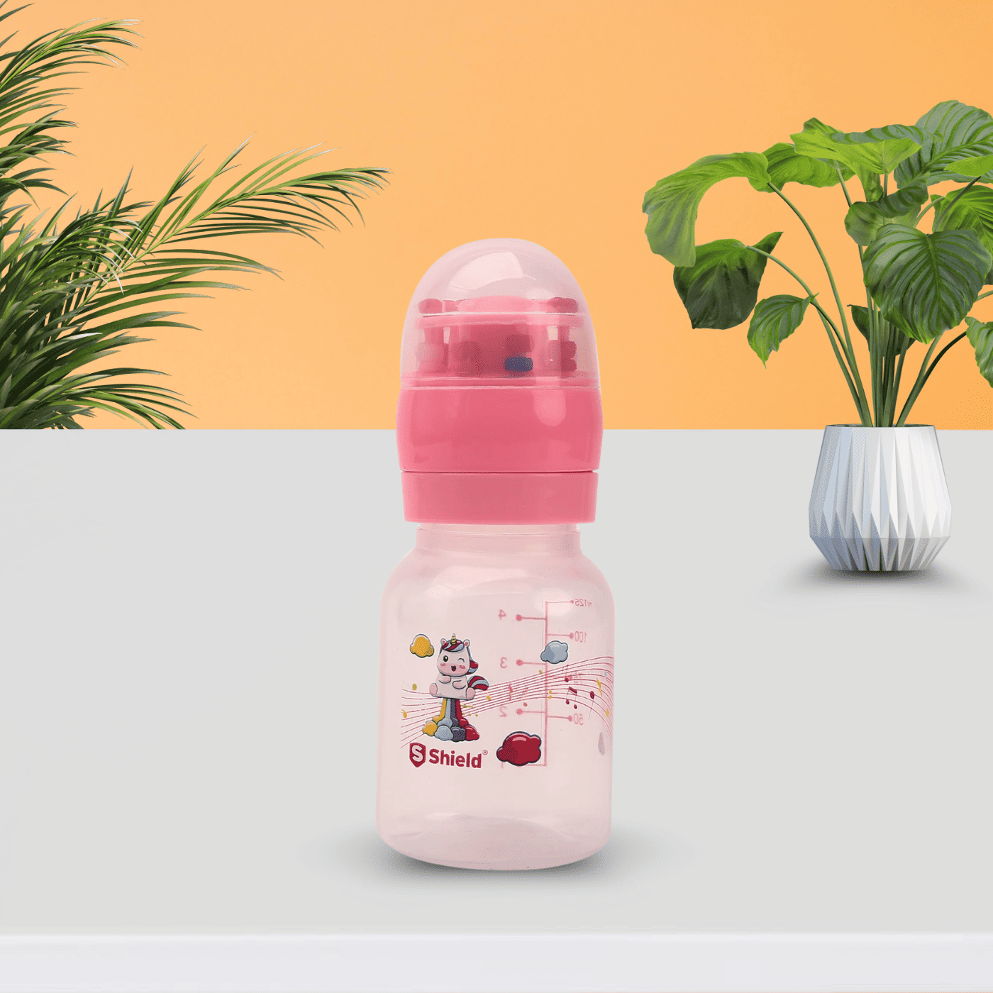 Sweet Beginnings Pink Baby Gift Basket – With Feeding Bottle