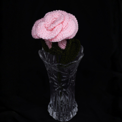 Blush Pink Crochet Rose