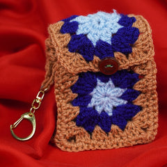Crimson Bloom Crochet Mini Bag