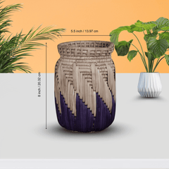 Handwoven Purple&Natural Pot