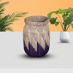 Handwoven Purple&Natural Pot