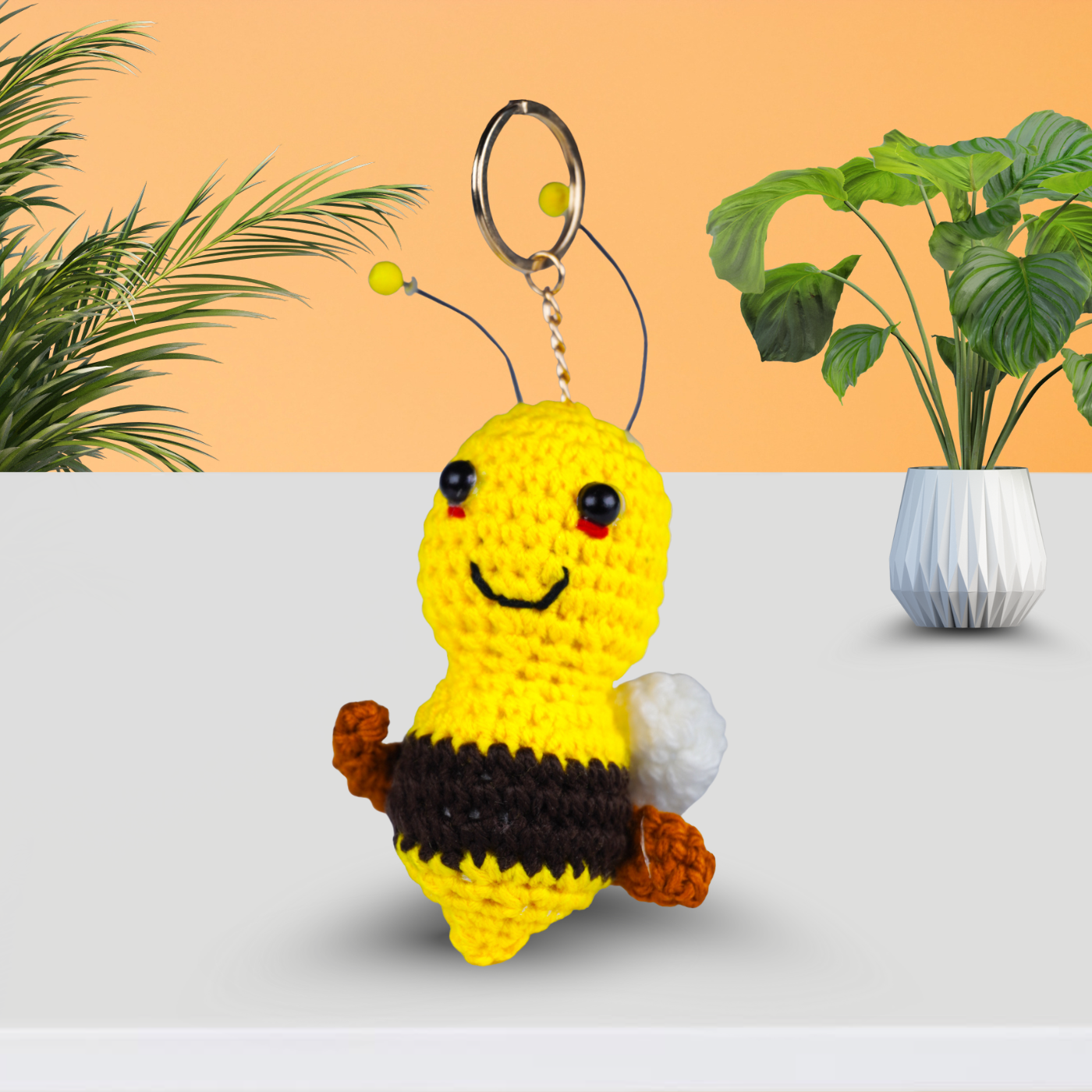 Motivational Bee – Crocheted Plush Key Chain