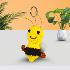 Motivational Bee – Crocheted Plush Key Chain