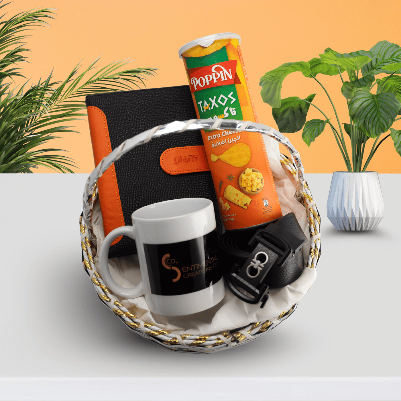 Executive Office Gift Basket – Belt & Snacks Edition