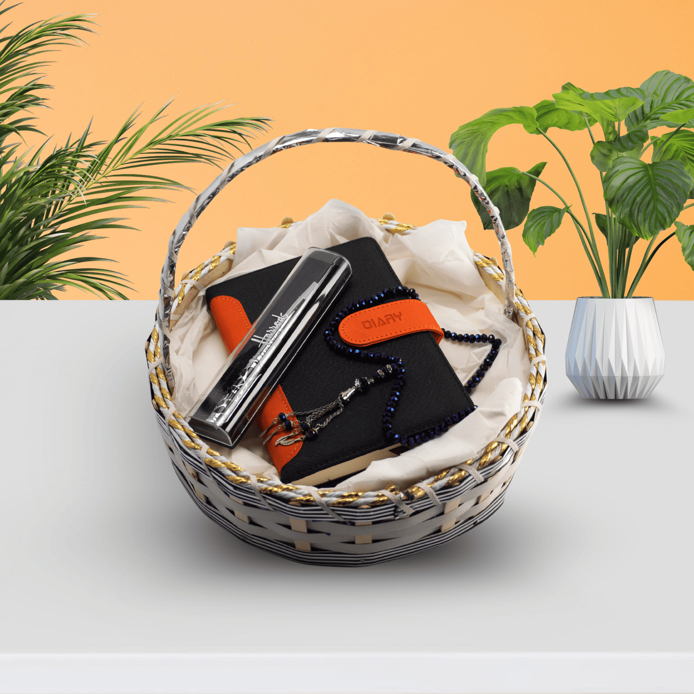 Classic Parents Gift Basket – Diary, Tasbeeh & Signature Pen Set