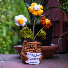 Emotional Support Plant – Crocheted Plush Flower Pot