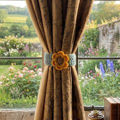 FloraWeave Crochet Curtain Holders