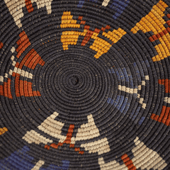Handwoven Basket with Butterfly Motif (Wall Art / Tray)