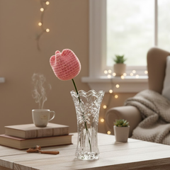 Soft Pink Crochet Tulip
