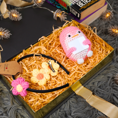 Pink Penguin Amigurumi & Crochet Hair Accessories Gift Set