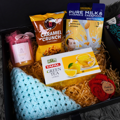 Tapal Green Tea, Pop Nosh Popcorn, Skincare & Crochet Gift Box