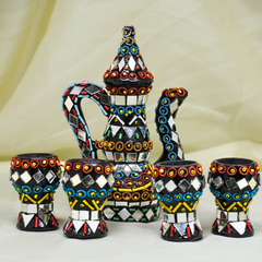 Handcrafted Pakistani Art Tea Set Miniature - Lahore